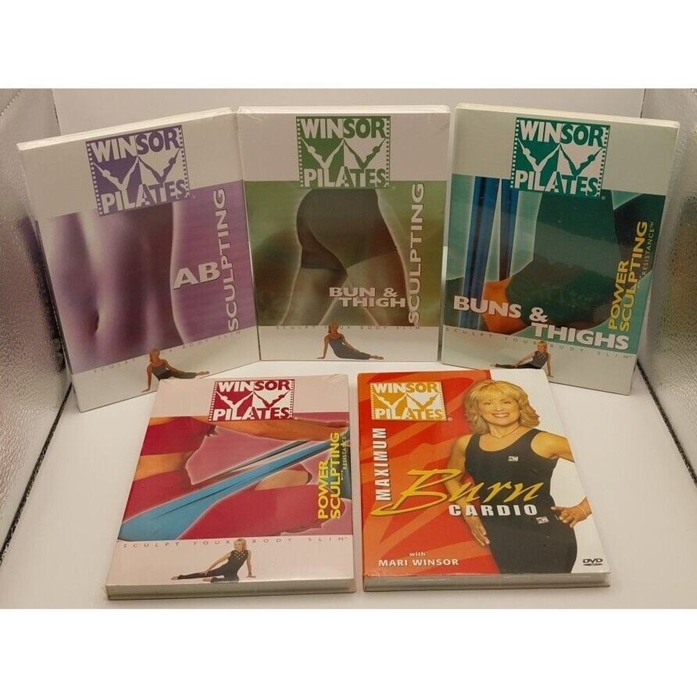 Lot of 5 Winsor Pilates AB, Bun & Thigh, Maximum Burn Cardio, Power Sculpting